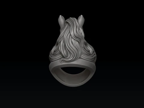 Horse Head Ring 3D print model 3D Print Model