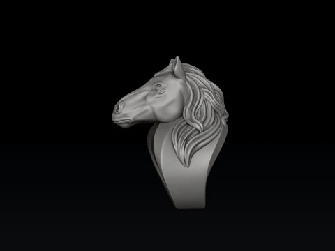 Horse Head Ring 3D print model 3D Print Model