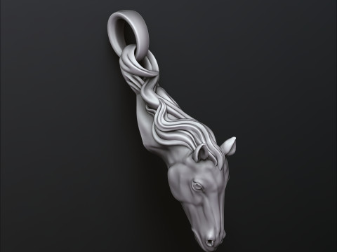 Horse Head Pendant 3D print model Model Cetak 3D