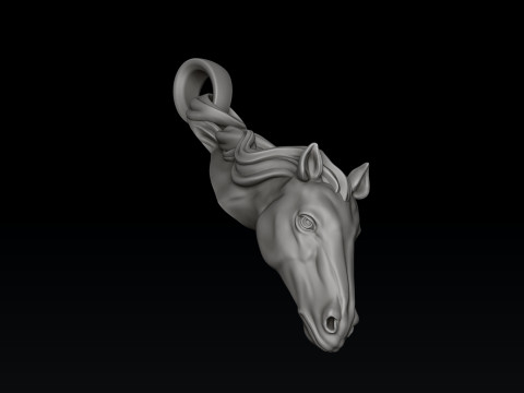 Horse Head Pendant 3D print model 3D Print Model