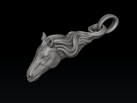 Horse Head Ring Pendant Collection 3D print model 3Dプリントモデル