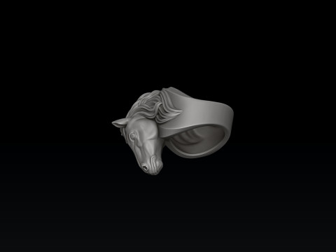 Horse Head Ring Pendant Collection 3D print model 3Dプリントモデル