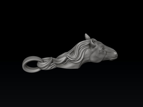 Horse Head Ring Pendant Collection 3D print model 3Dプリントモデル