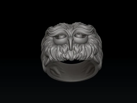 Owl Ring v2 3D print model 3D Print Model