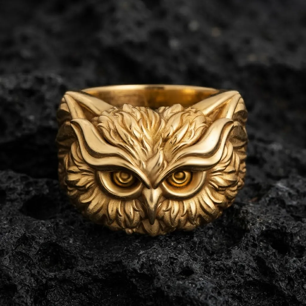 Owl Ring v2 3D print model 3D Print Model .c4d .max .obj .3ds .fbx .stl .blend 