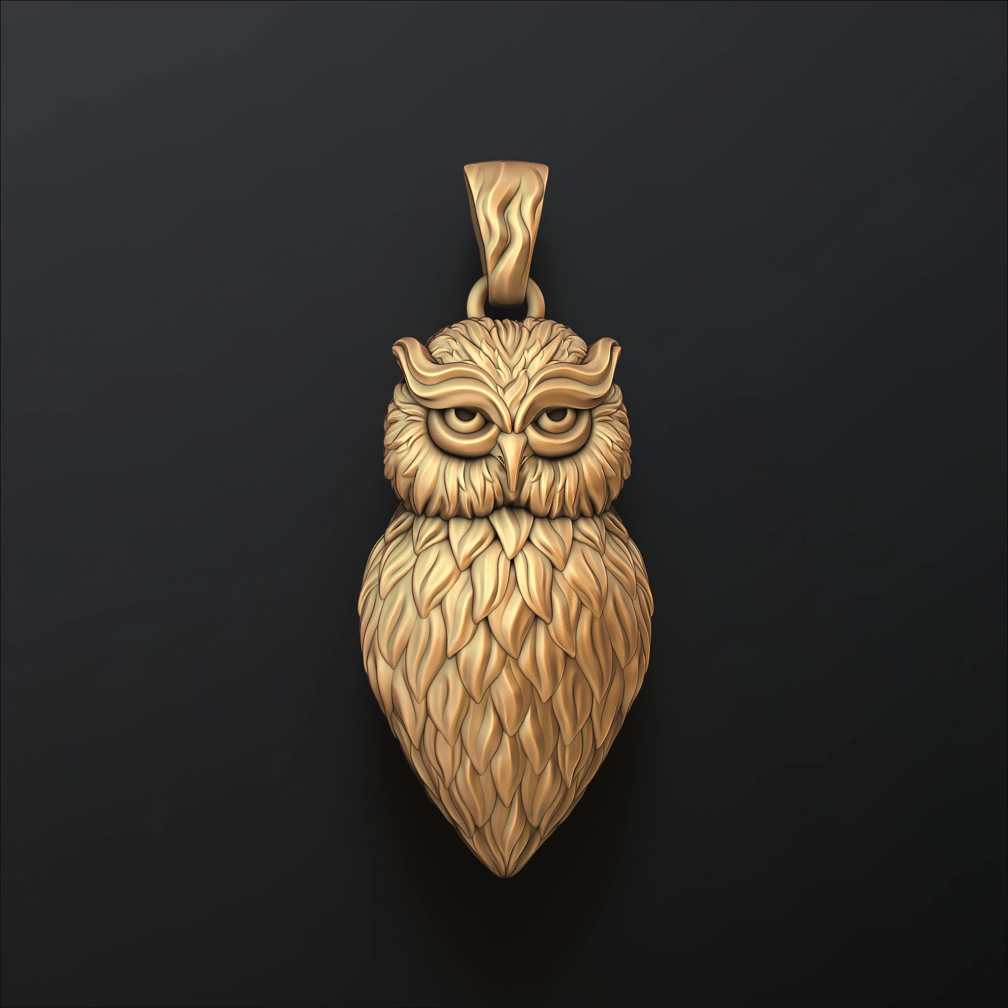Owl Pendant v2 3D print model 3D Print Model .c4d .max .obj .3ds .fbx .stl .blend 