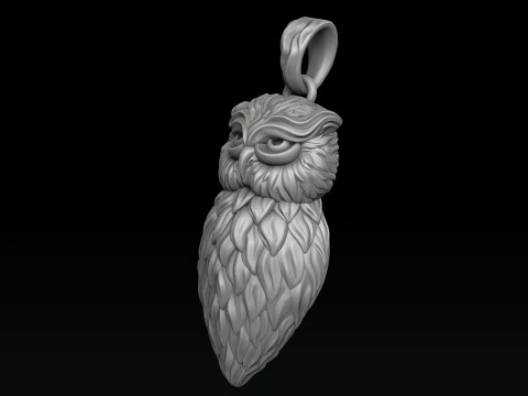 Owl Pendant v2 3D print model 3D Print Model