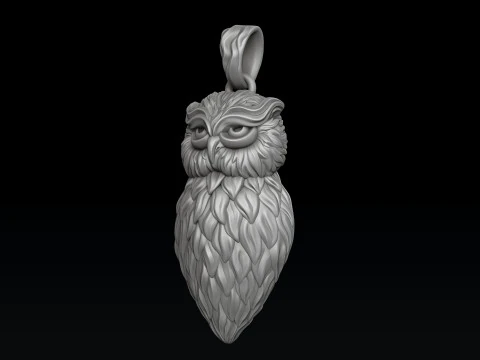 Owl Pendant v2 3D print model 3D Print Model