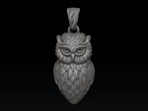 Owl Pendant v2 3D print model 3D Print Model