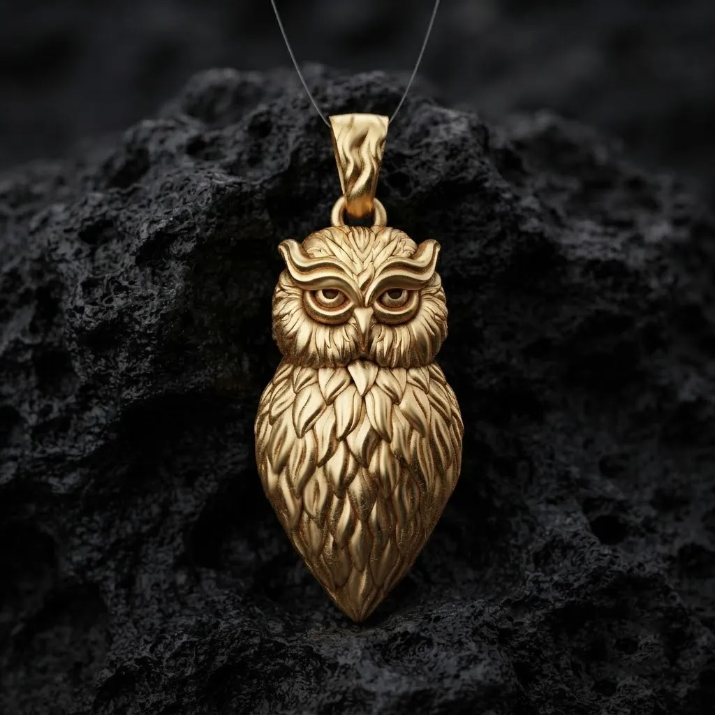 Owl Pendant v2 3D print model 3D Print Model .c4d .max .obj .3ds .fbx .stl .blend 