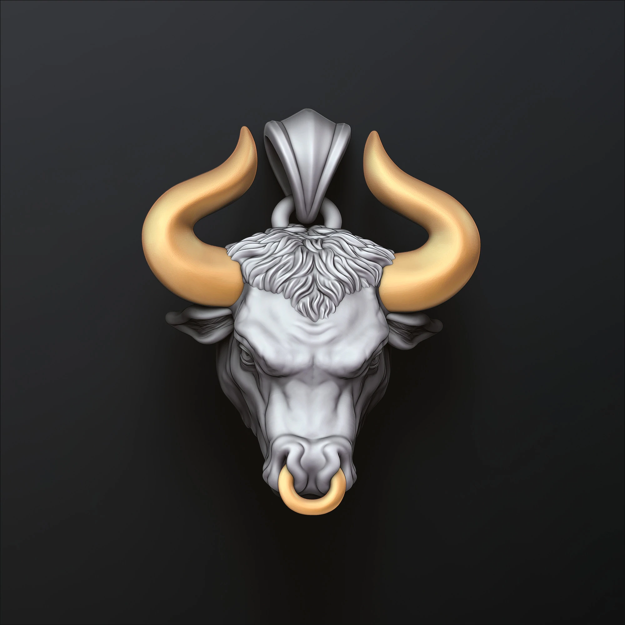 Bull Pendant 3D print model 3D Print Model .c4d .max .obj .3ds .fbx .stl .blend