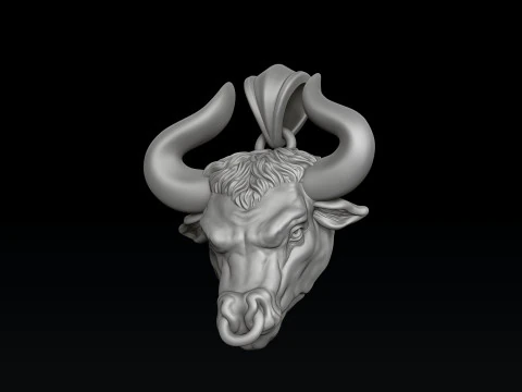 Bull Pendant 3D print model 3D Print Model