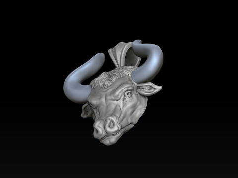 Bull Pendant 3D print model 3D Print Model