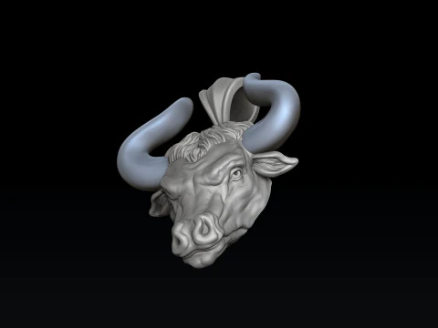 Bull Pendant 3D print model 3D Print Model
