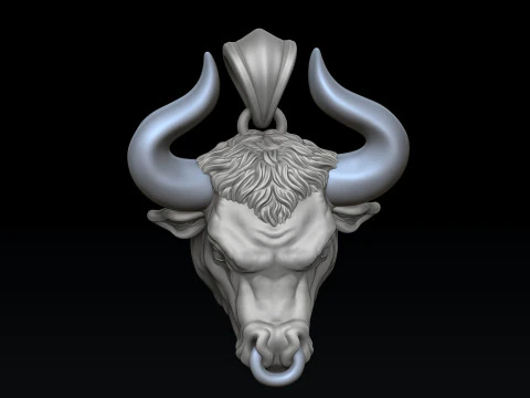 Bull Pendant 3D print model 3D Print Model