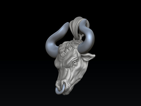 Bull Pendant 3D print model 3D Print Model