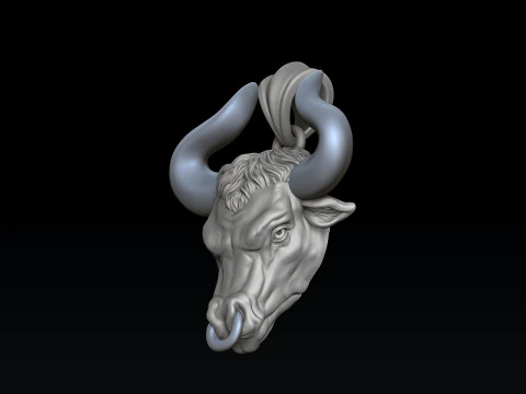 Bull Pendant 3D print model 3D Print Model