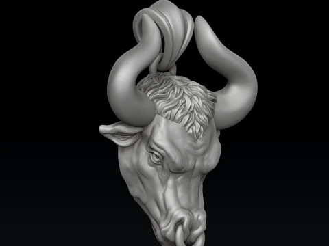Bull Pendant 3D print model 3D Print Model