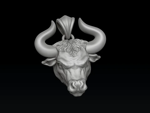 Bull Pendant 3D print model 3D Print Model