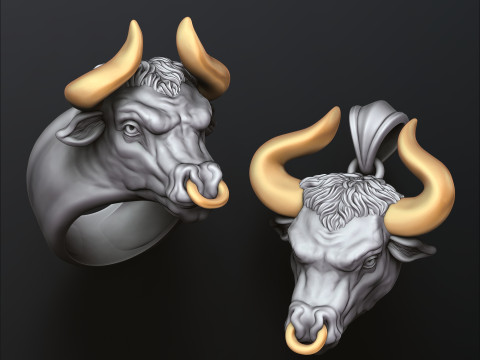Bull Ring Pendant Collection 3D print models Model Cetak 3D