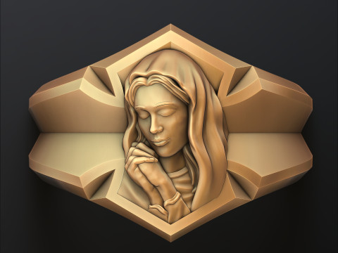 Praying Holy Mary Ring 3D print model Modello di stampa 3D