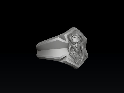 Praying Holy Mary Ring 3D print model 3D Print Model