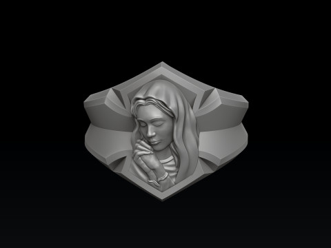 Praying Holy Mary Ring 3D print model 3D Print Model