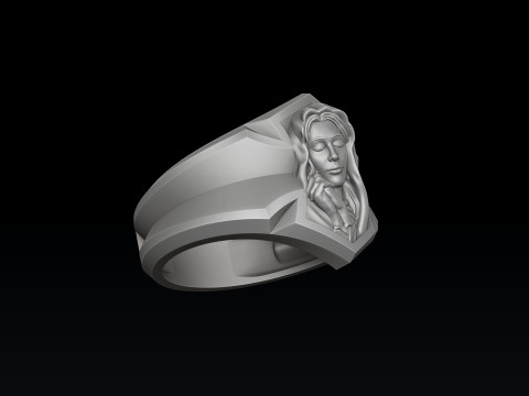 Praying Holy Mary Ring Pendant Set 3D print models 3Dプリントモデル
