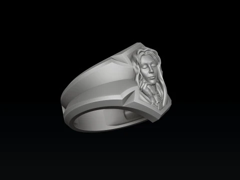 Praying Holy Mary Ring Pendant Set 3D print models 3D Print Model
