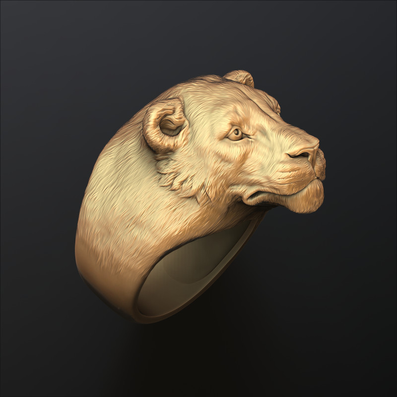 Lioness Ring 3D print model 3D प्रिंट मॉडल .c4d .max .obj .3ds .fbx .stl .blend