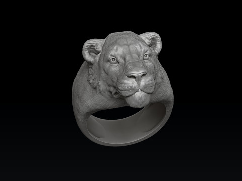 Lioness Ring 3D print model 3D प्रिंट मॉडल