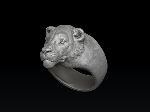 Lioness Ring 3D print model 3D प्रिंट मॉडल