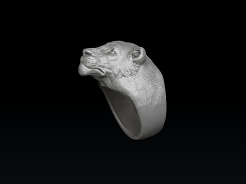 Lioness Ring 3D print model 3D प्रिंट मॉडल