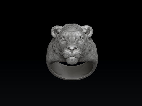 Lioness Ring 3D print model 3D प्रिंट मॉडल