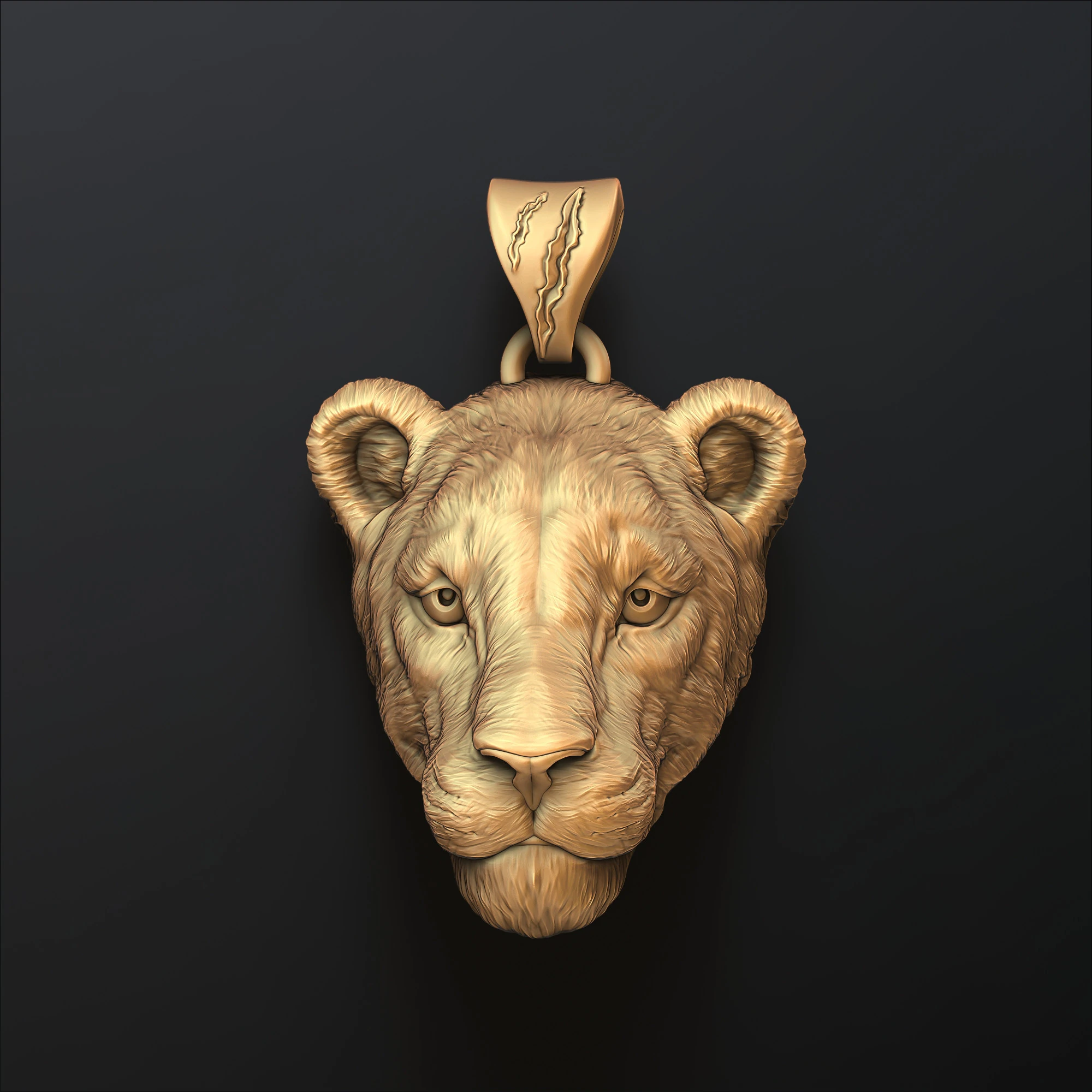 Lioness Pendant 3D print model 3D Print Model .c4d .max .obj .3ds .fbx .stl .blend