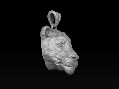 Lioness Pendant 3D print model 3D Print Model
