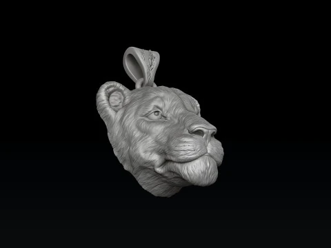 Lioness Pendant 3D print model 3D Print Model