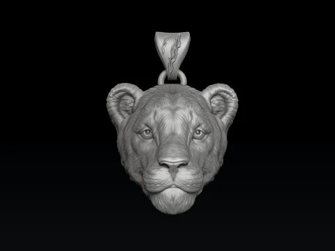 Lioness Pendant 3D print model 3D Print Model