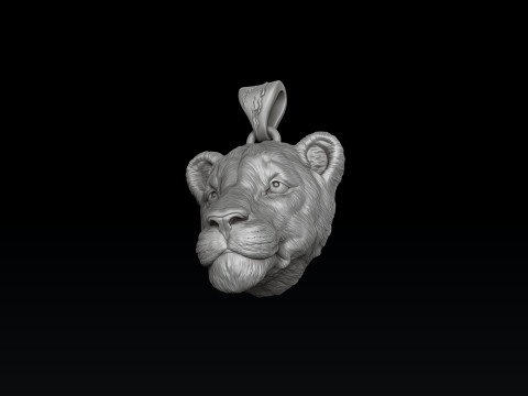 Lioness Ring Pendant Collection 3D print model 3D 打印模型