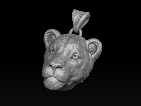 Lioness Ring Pendant Collection 3D print model 3D 打印模型