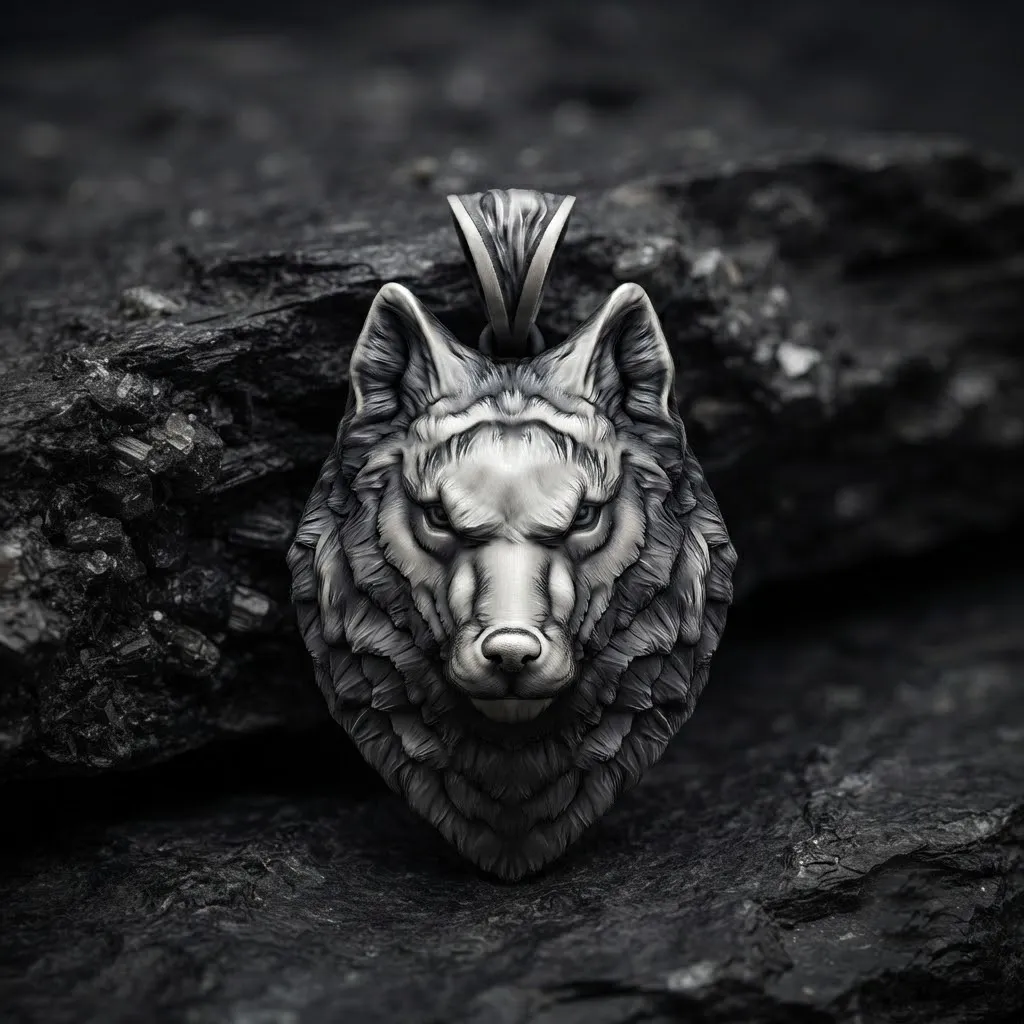 Wolf Head Pendant 3D print model 3D Print Model .c4d .max .obj .3ds .fbx .stl .blend 