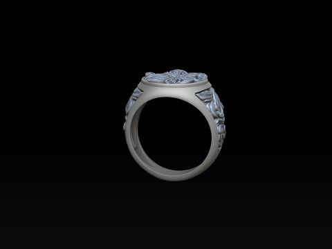 Signet Ring With Ornamental Details 3D print model 3D Print Model