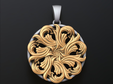 Pendant With Ornamental Details 3D print model Model Cetak 3D