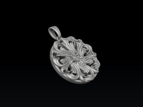 Pendant With Ornamental Details 3D print model Modelo de Impressão 3D