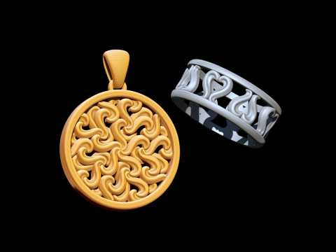 Free Ornament Ring Pendant Collection Free 3D print models Model Cetak 3D
