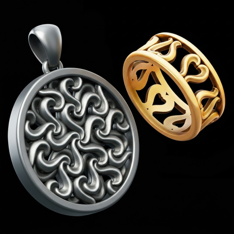 Bezpłatna kolekcja wisiork&oacute;w z ozdobną pierścionkiem Bezpłatne modele do druku 3D Model do druku 3D .c4d .max .obj .3ds .fbx .stl .blend 