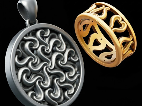 Bezpłatna kolekcja wisiorków z ozdobną pierścionkiem Bezpłatne modele do druku 3D Model do druku 3D