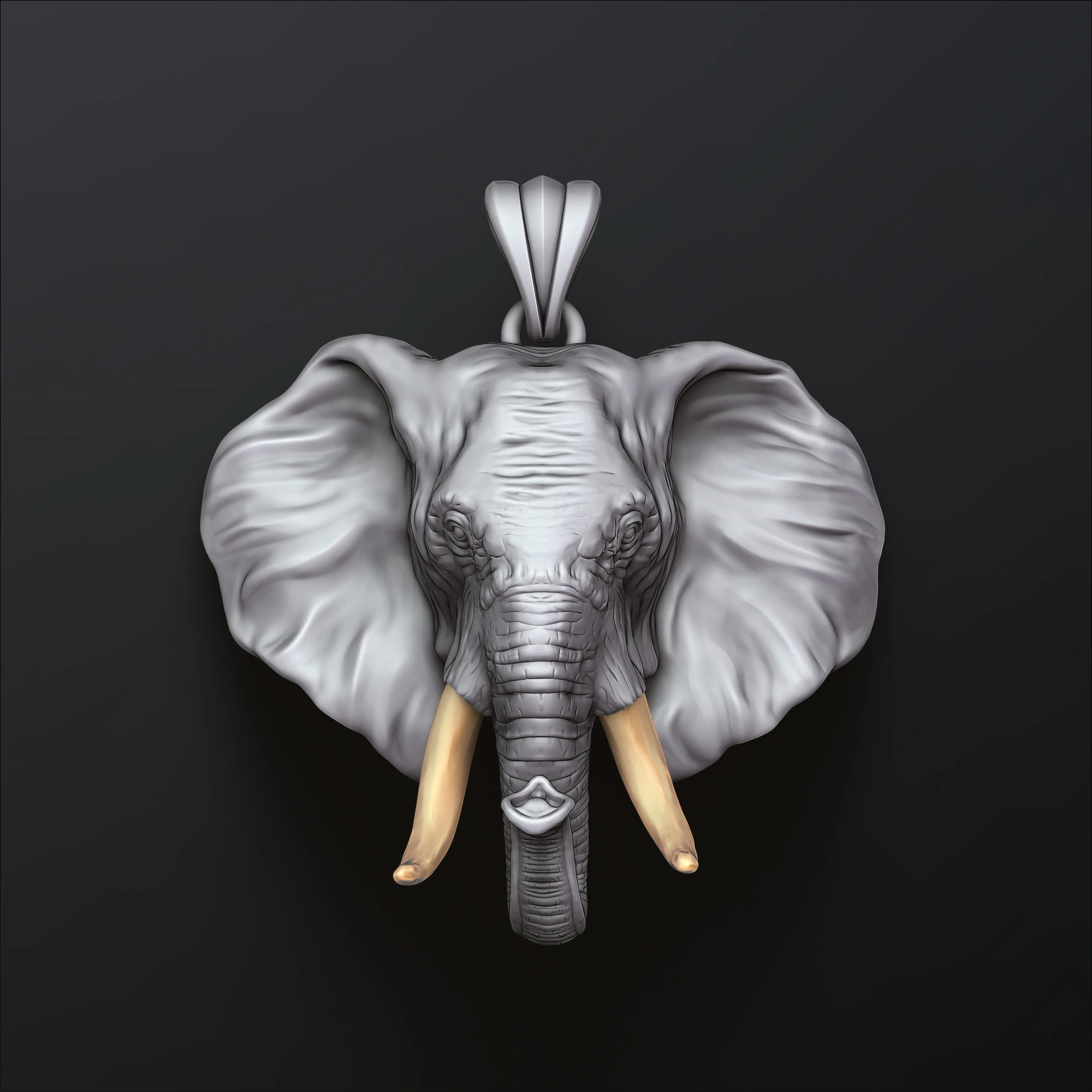 Elephant Head Pendant 3D print model 3D Print Model .c4d .max .obj .3ds .fbx .stl .blend 