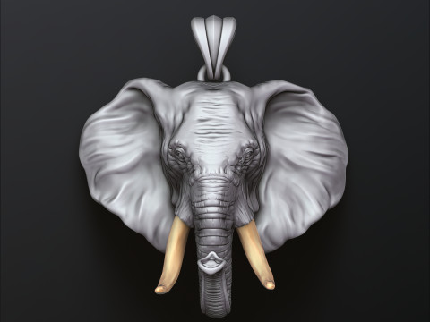 Elephant Head Pendant 3D print model Model Cetak 3D