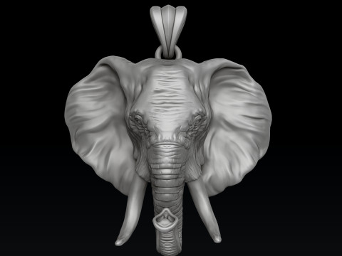 Elephant Head Pendant 3D print model 3D Baskı Modeli